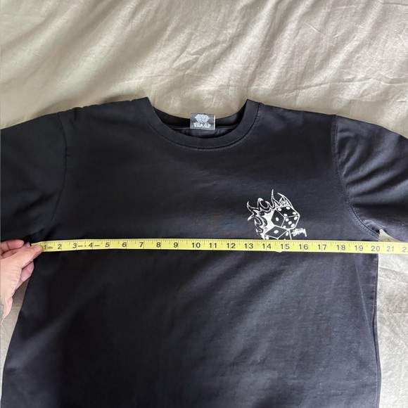 Stüssy Black Fire Dice Tee Heavyweight Streetwear Grail Fits Men’s M Women’s L - Picture 5 of 7